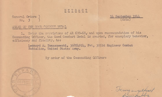 Good Contact Medal ~ 28 Sept. 1944