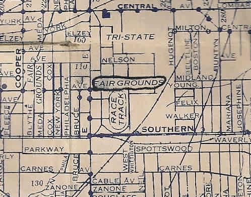 Fairgrounds on 1943 Memphis, Tennessee map