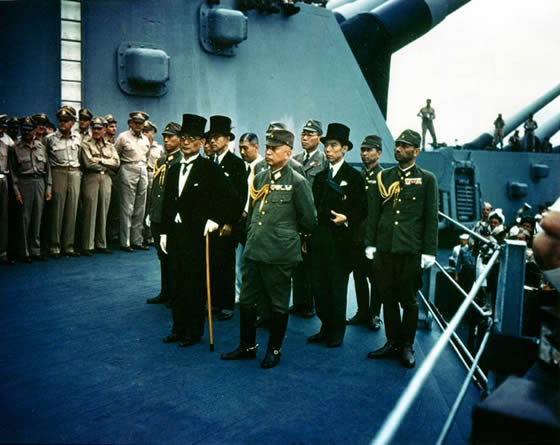 Emperor Hirohito Surrenders on U.S.S. Missouri - August 15, 1945