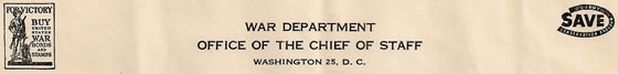 War Department Office of the Chief of Staff Washington D.C.