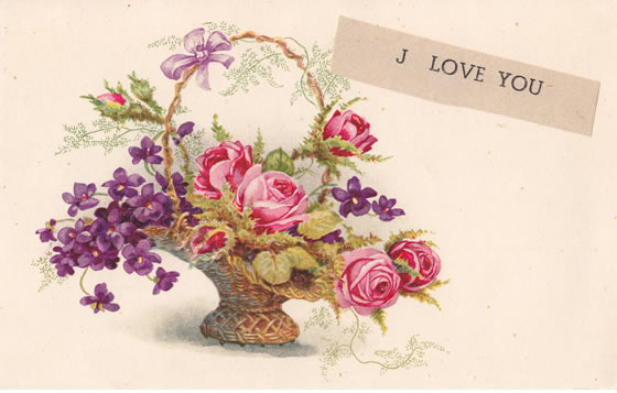 Flowers on card from Leonard Tomaszewski in France Sept. 28, 1944